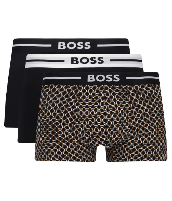 

Трусы 3 шт. жирный узор Boss, черный