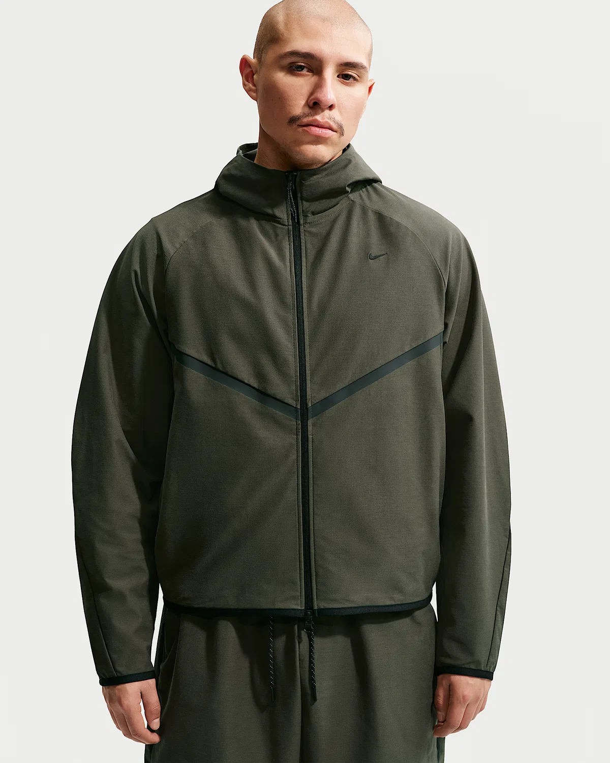 Мужская куртка-ветровка Shori Knit Full-Zip Windrunner Nike Tech, Cargo Khaki/Black