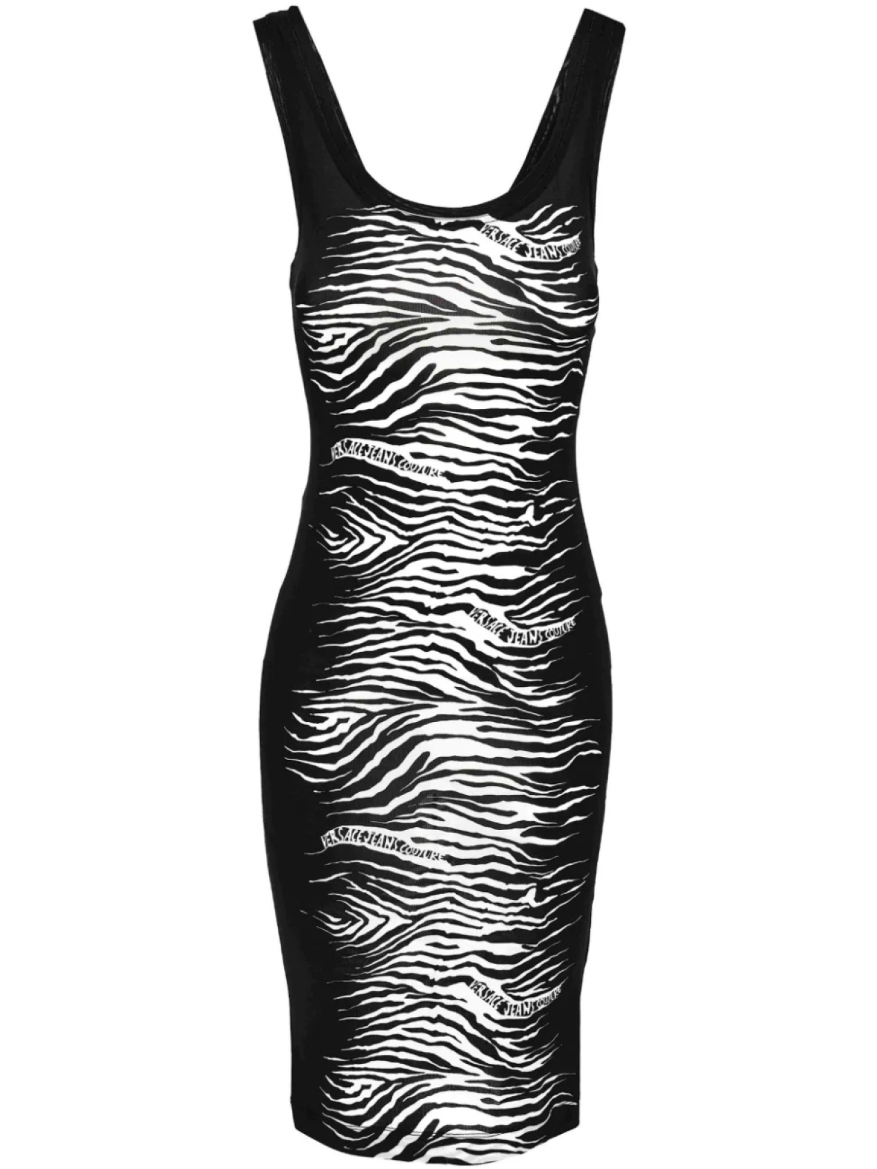 

Versace Jeans Couture платье миди с зебровым принтом, черный