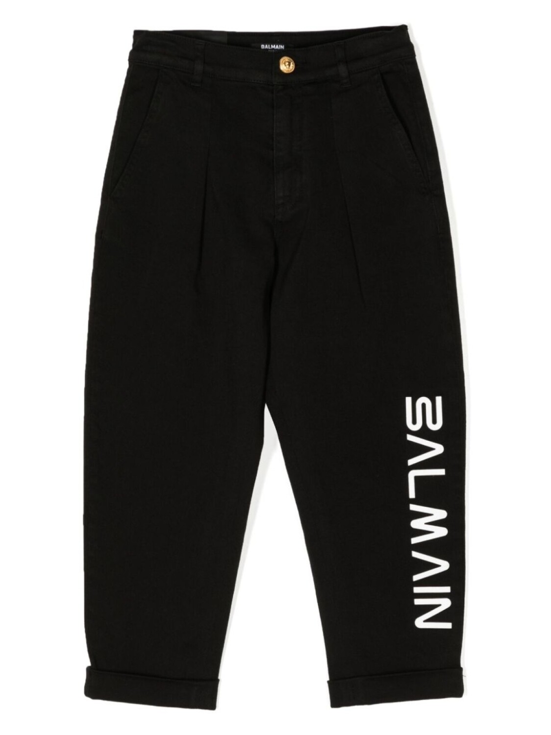 

Balmain Kids прямые джинсы с логотипом, черный