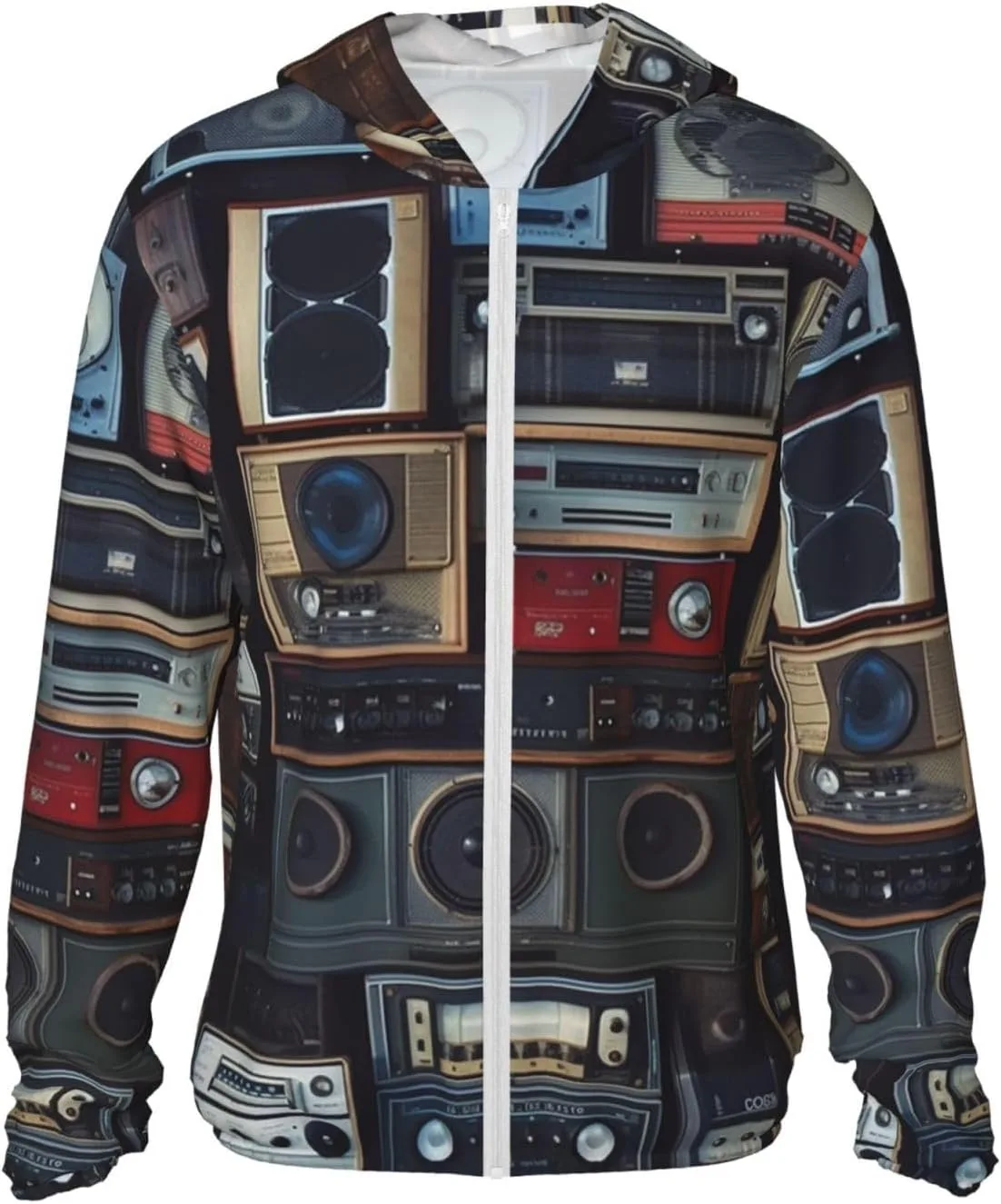 

Винтажный худи с принтом радио-бумбокс, UPF 50+, с длинным рукавом GDSHJKLW