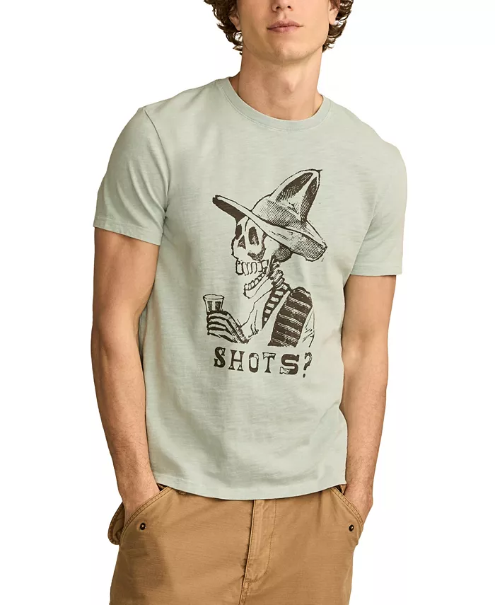 

Мужская футболка с коротким рукавом Shots Skeleton Lucky Brand, серый