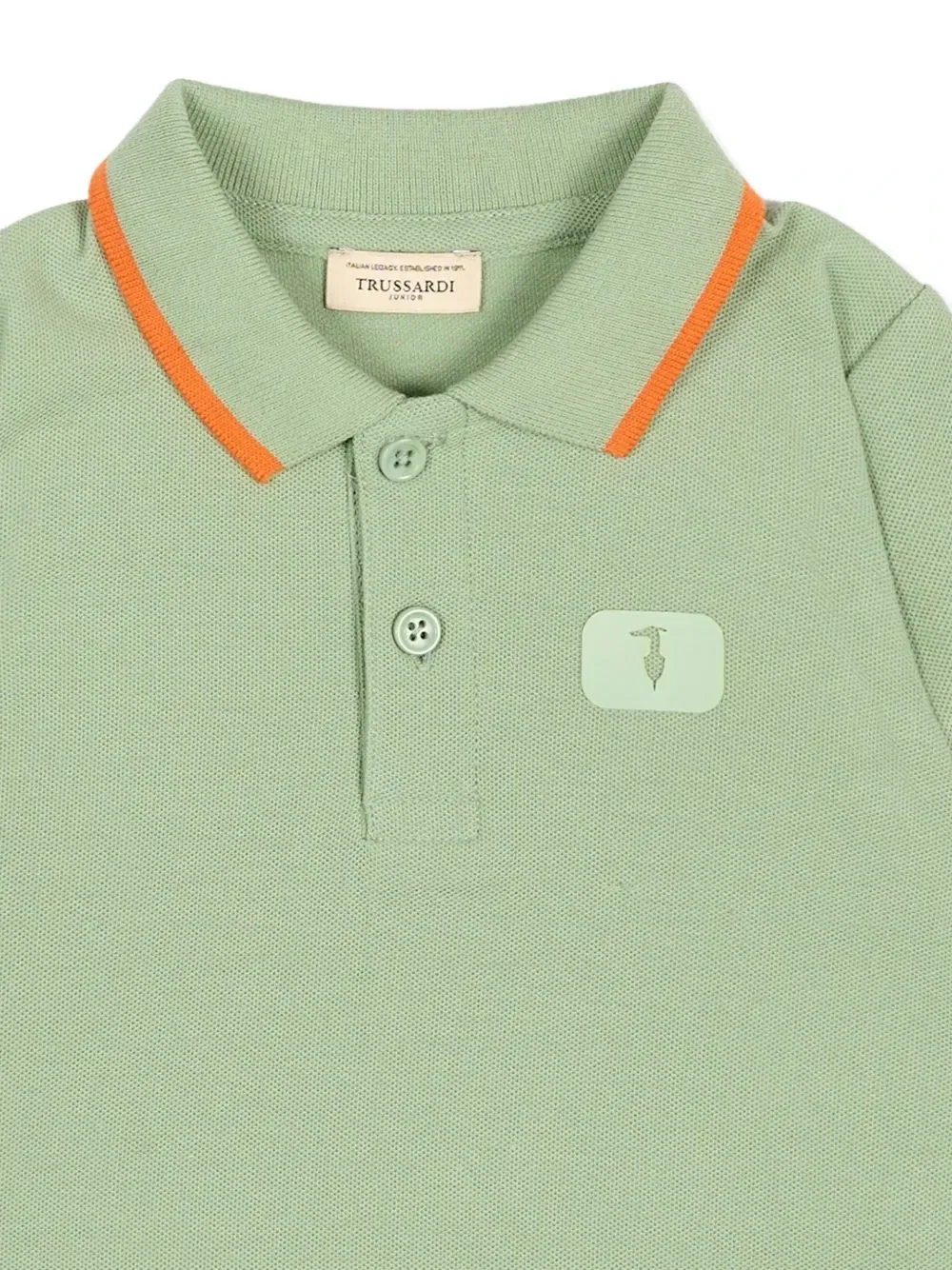 Рубашка поло с короткими рукавами Trussardi Junior, зеленый — фото 3