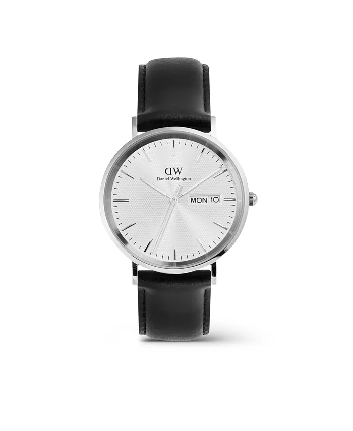 

Мужские аналоговые часы из черной кожи, 40 мм Daniel Wellington