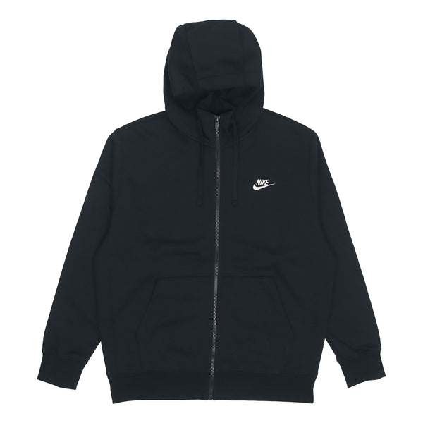 

Толстовка Nike Sportswear Club Fleece Embroidered Logo Solid Color hooded Zipper Black, черный