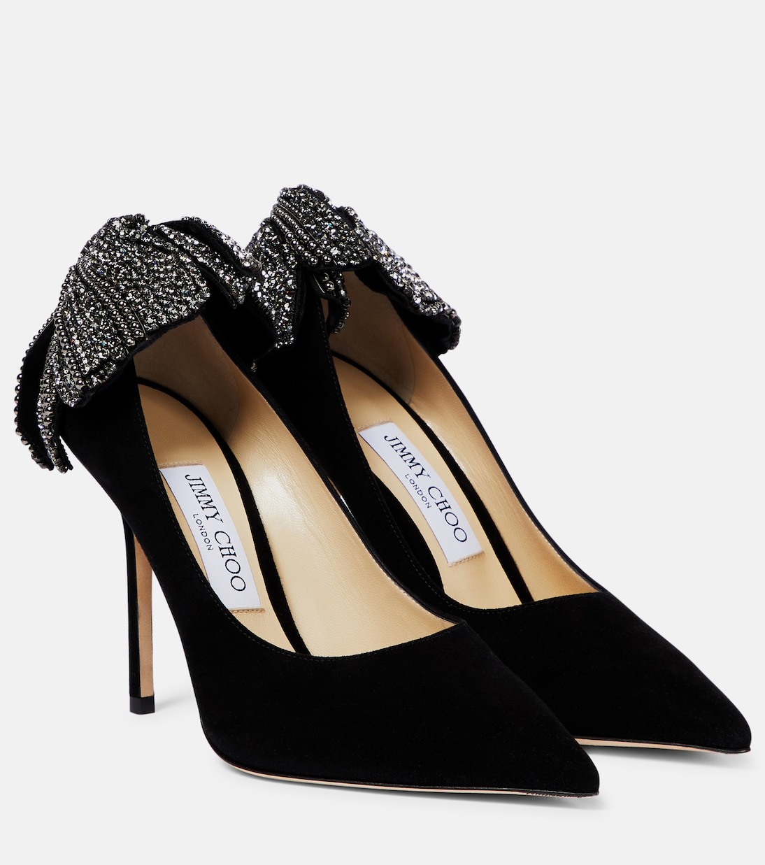 Туфли Love 100 из замши с декором Jimmy Choo, Black Mix