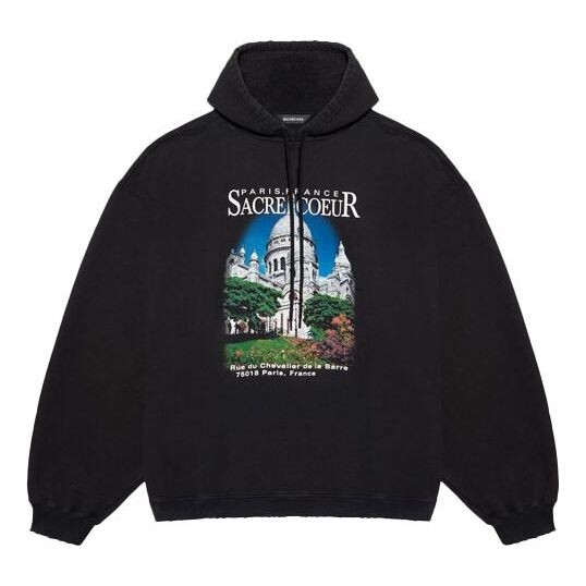 

Куртка Men's Balenciaga landscape Loose Hoodie Black, черный