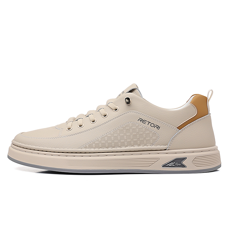 

FULIBAOLUO Низкие скейтерские кроссовки мужские 7387 бежевые, цвет 7387 Beige
