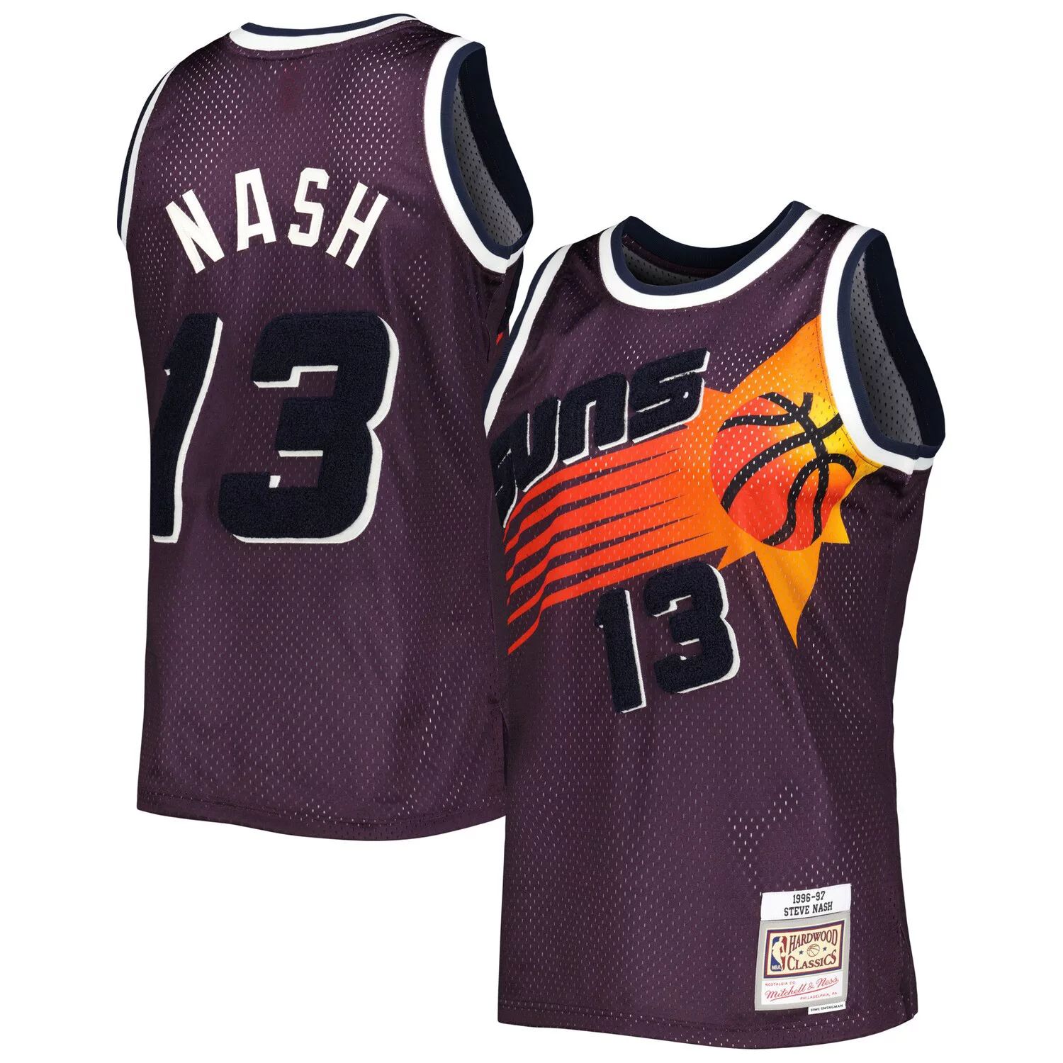 

Мужская футболка Mitchell & Ness Steve Nash Purple Phoenix Suns Hardwood Classics Off-Court Swingman Джерси