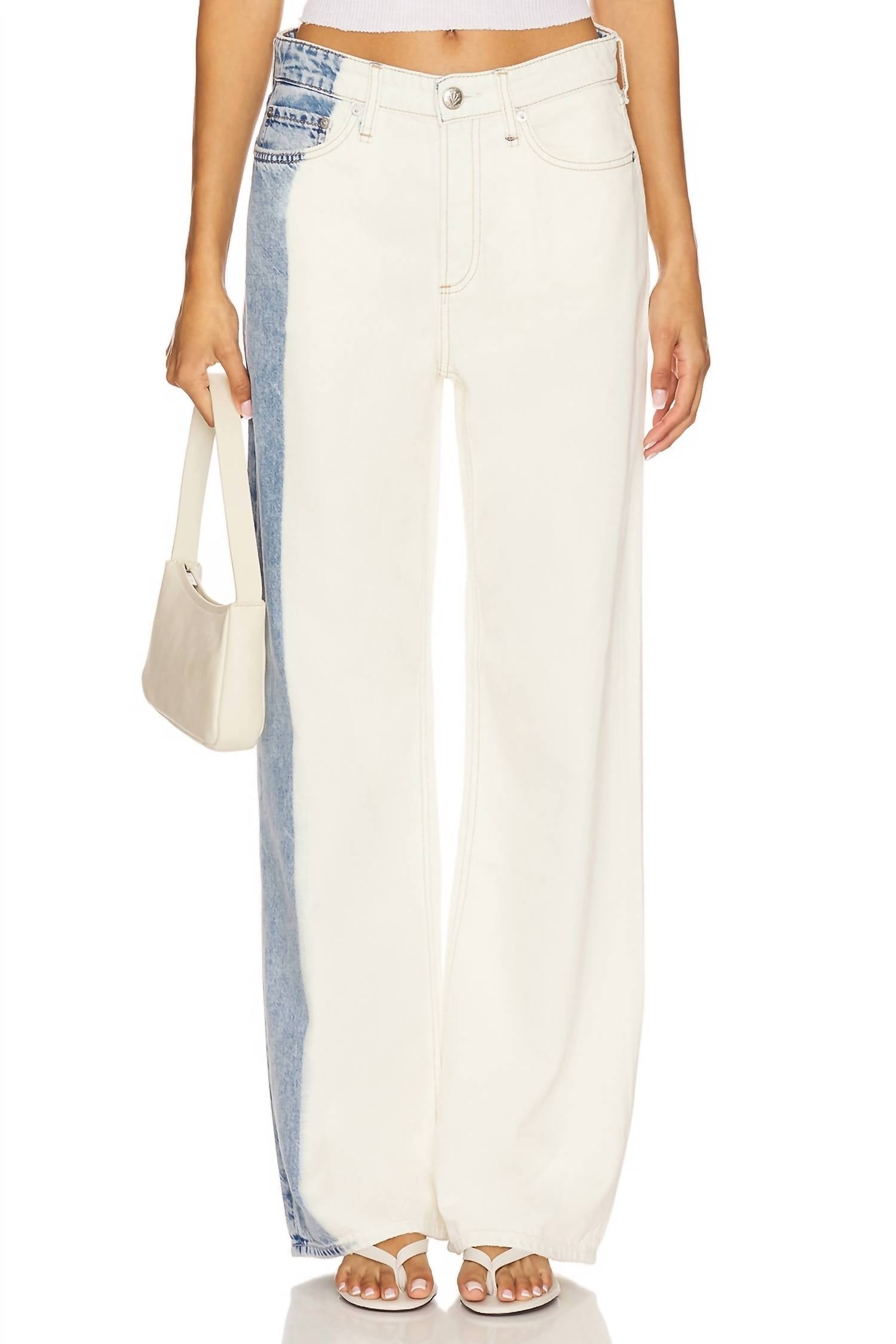 

Легкие брюки Logan Mid Rise с широкими штанинами в полоску Bleach Rag & bone, Bleach Stripe
