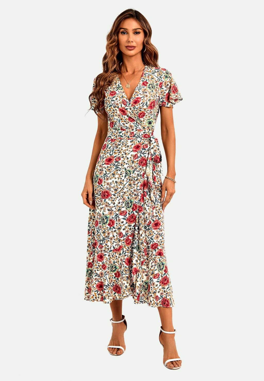 

Платье макси SLEEVE HEM DETAIL MIDI WRAP FS Collection, цвет off white