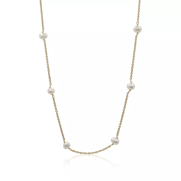 

Изящная цепочка из золота с 4-миллиметровым жемчугом пресноводного происхождения Bowood Lane, gold