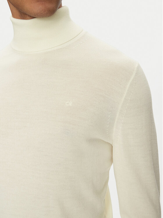 Водолазка slim fit Superior K10K110420 Calvin Klein, экрю — фото 4