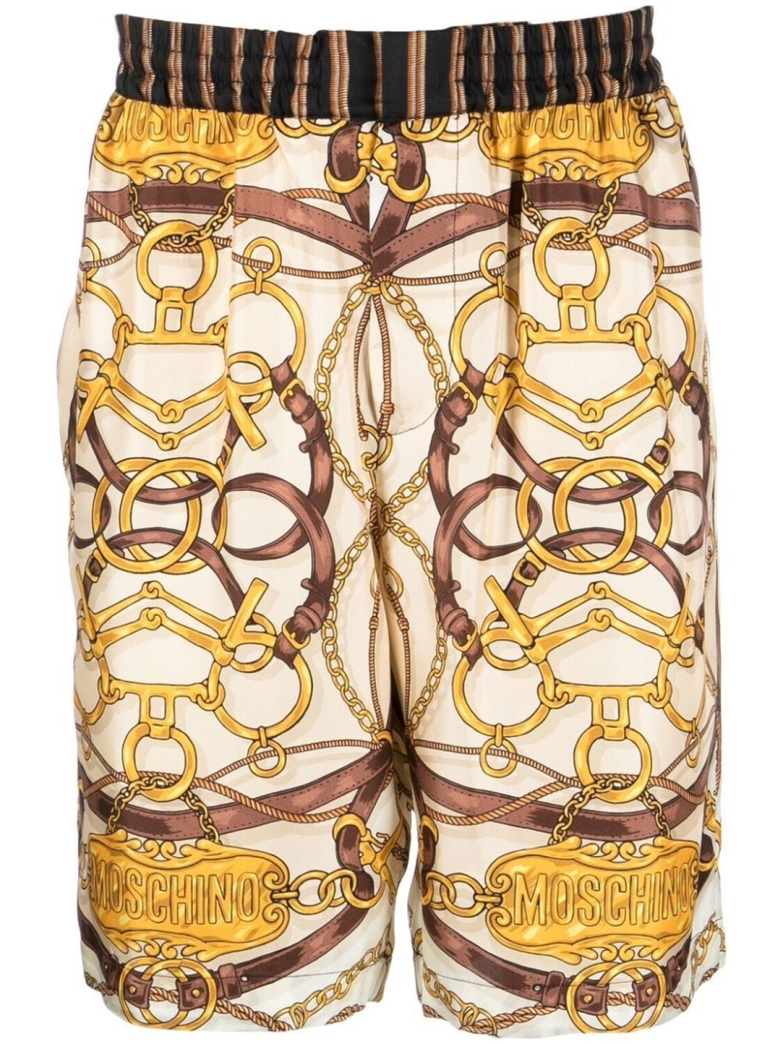 

Moschino шелковые шорты с принтом Teddy, нейтральный цвет