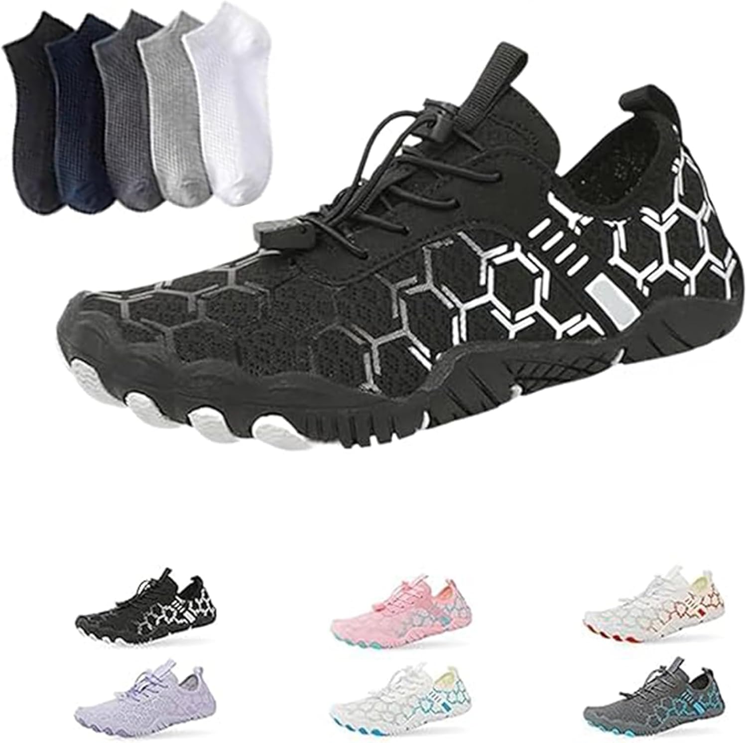 

Кроссовки с широкой носочной частью, дышащие, не скользящие, быстросохнущие, для воды, активного отдыха на улице, плавания, бассейна, пляжа, серфинга, прогулок, йоги на воде, реки, унисекс Giltpeak, черный