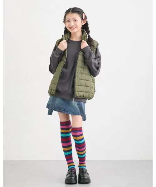 Жилет из фибрового пуха для детей, тёмно-синий — фото 3