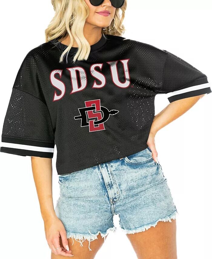 

Женская черная футболка San Diego State Aztecs Game Face Fashion Gameday Couture