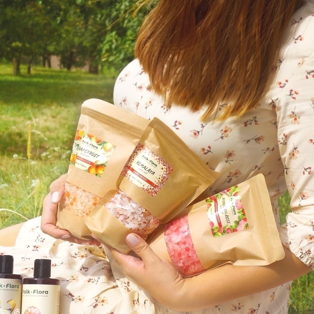 Соль для ванн с грейпфрутом оказывает успокаивающее действие Folk & Flora, 500 гр — фото 2