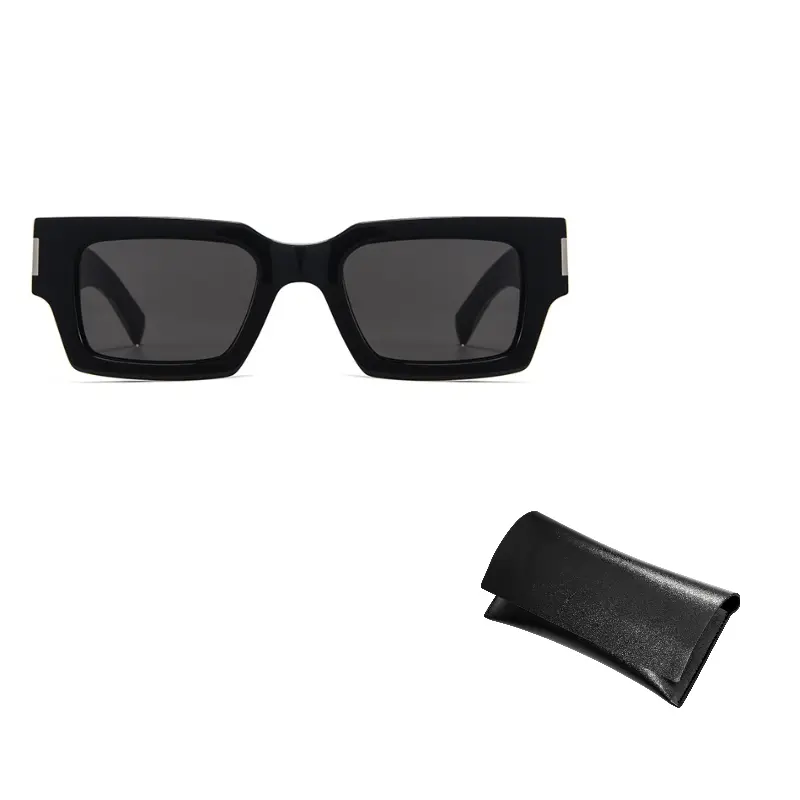 

Прямоугольные солнцезащитные очки SAINT LAURENT, серый черный