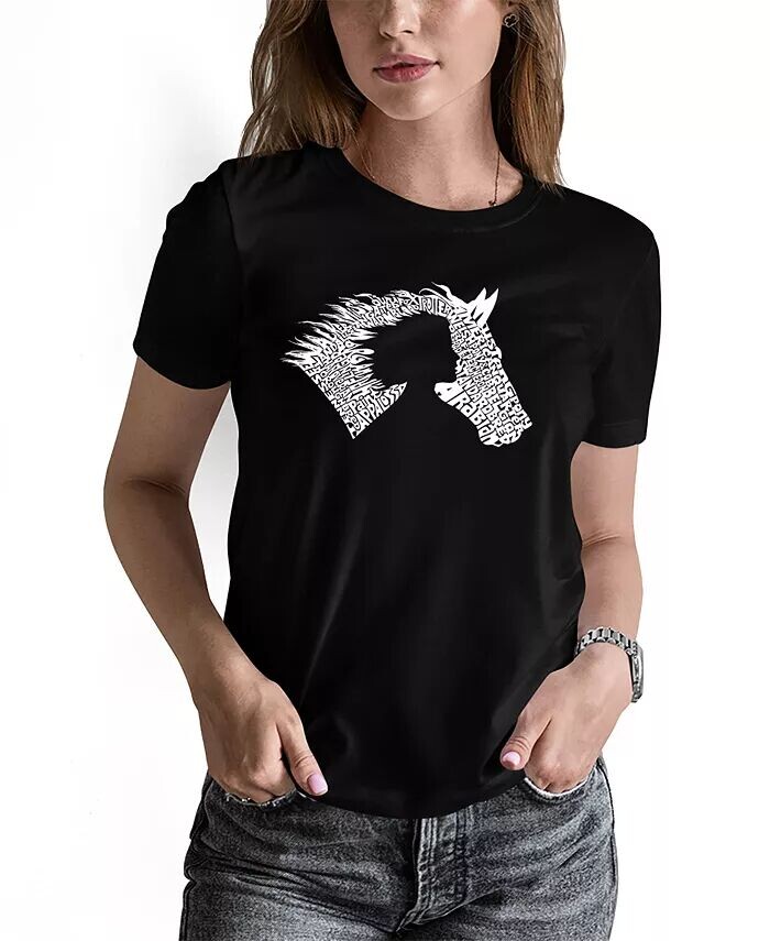

Женская футболка с надписью «Word Art Girl Horse» La Pop Art, розовый