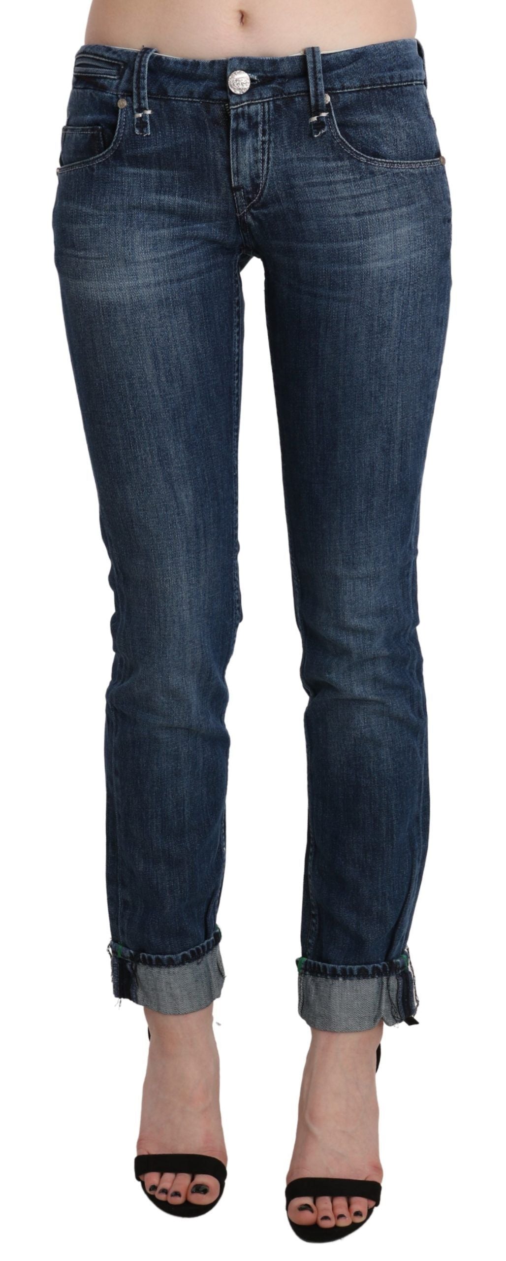 

Женские брюки скинни с низкой талией Acht Washed, синий