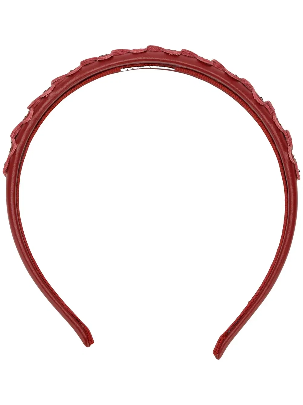 Ободок с цветами с отделкой заклепками Red(V), красный