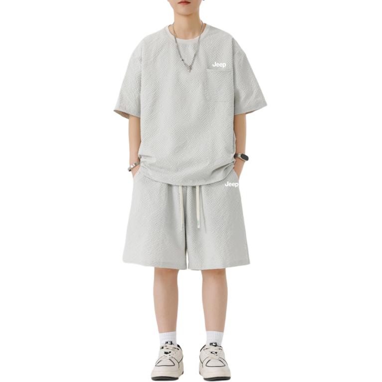 

Тонкий футболка Casual Sportswear Unisex с круглым вырезом Jeep, серый