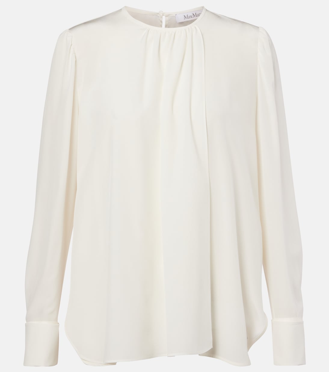 

Карол драпированная шелковая блузка Max Mara, Bianco Seta