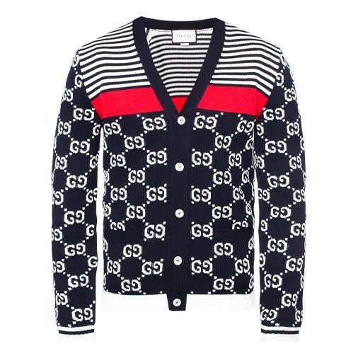 

Кардиган Gucci Classic Full Logo Stitching Wool Knitted Cardigan For Men Navy