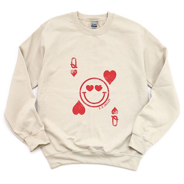 

SWSmiley queen of hearts distressed - женский графический свитшот Simply Sage Market, Dust