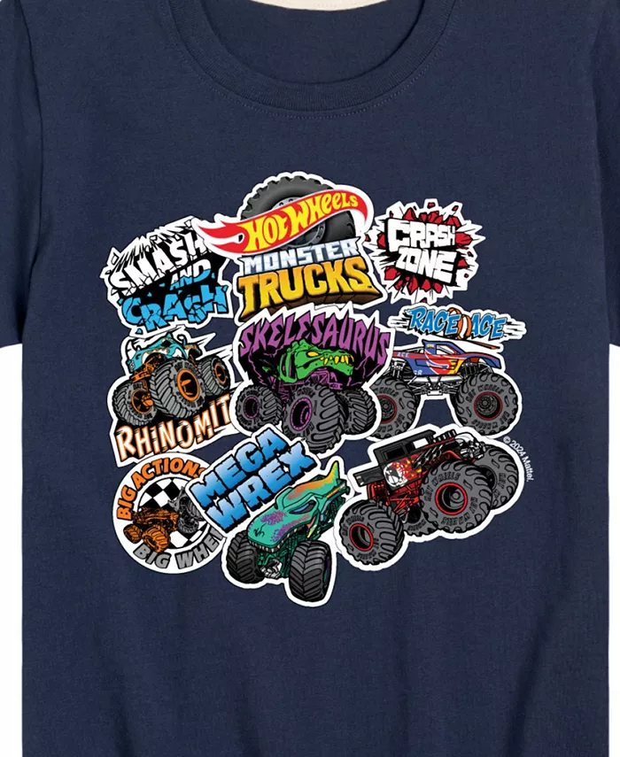 Футболка для мальчиков Toddler Boys с принтом Hot Wheels и наклейками, синий — фото 3