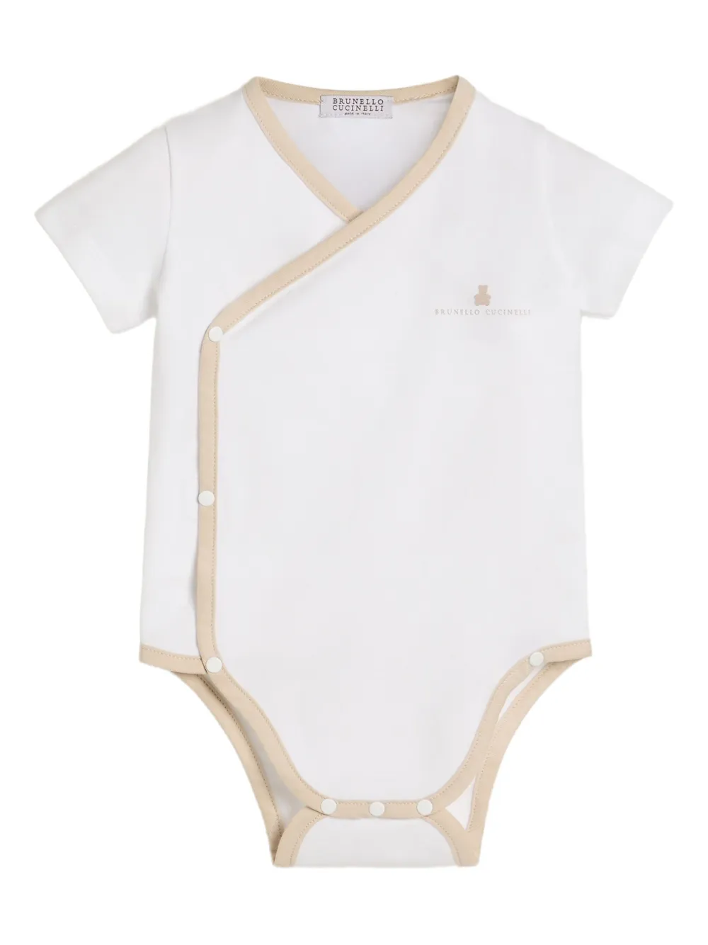 

Боди из эластичного хлопка Brunello Cucinelli Kids, белый