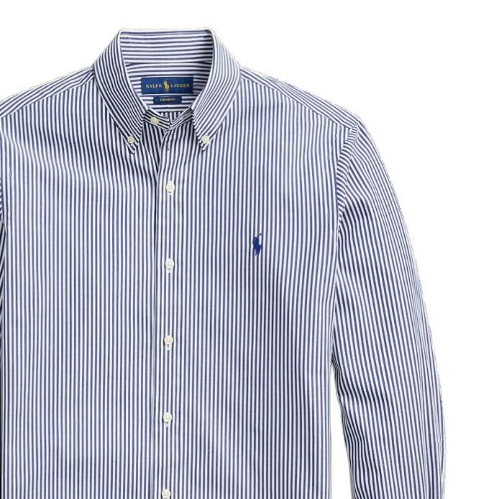 Рубашка Polo Ralph Lauren Custom Fit Marine Blue — фото 3