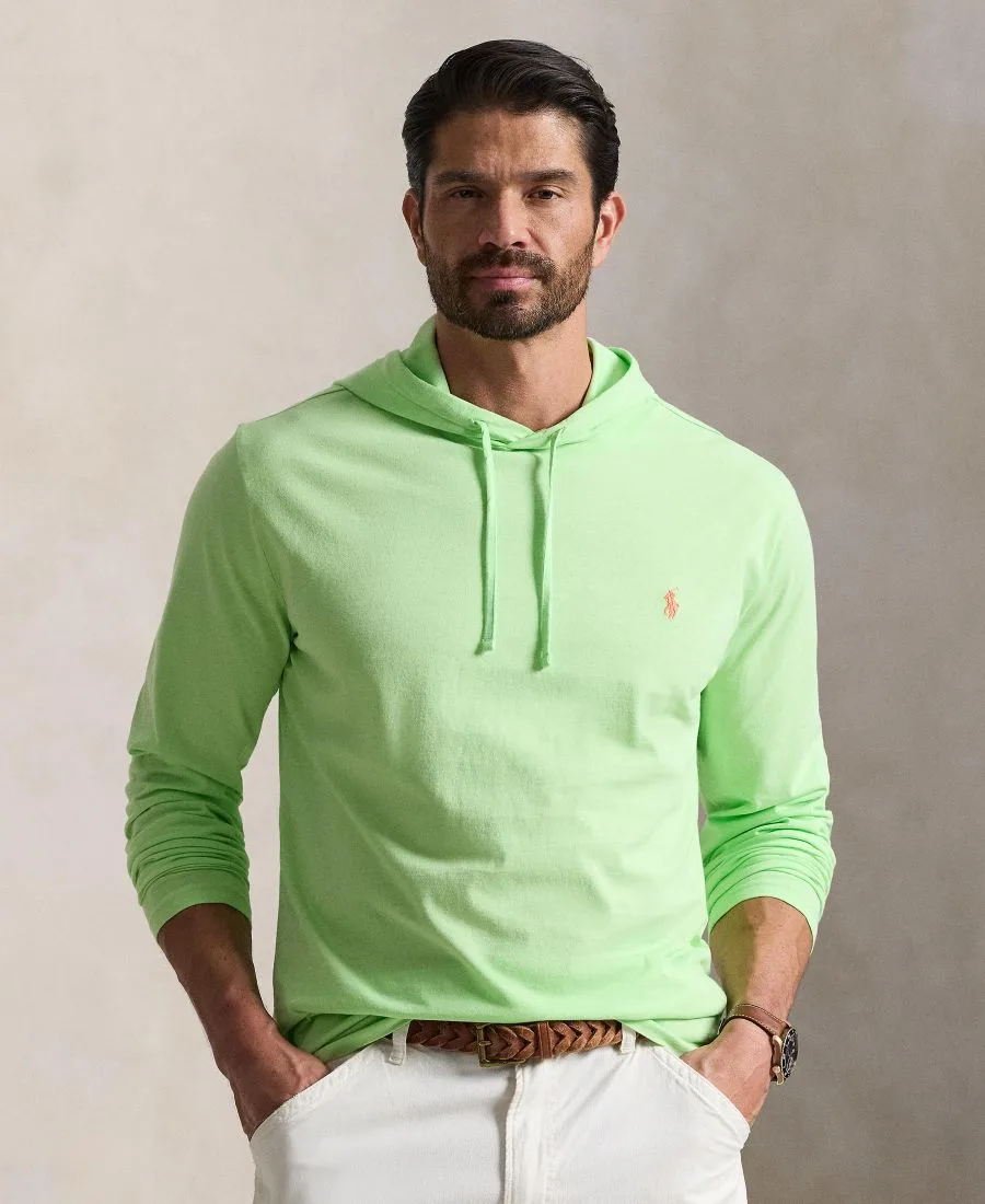 Мужская футболка с длинными рукавами и капюшоном больших размеров Polo Ralph Lauren, Cruise Lime
