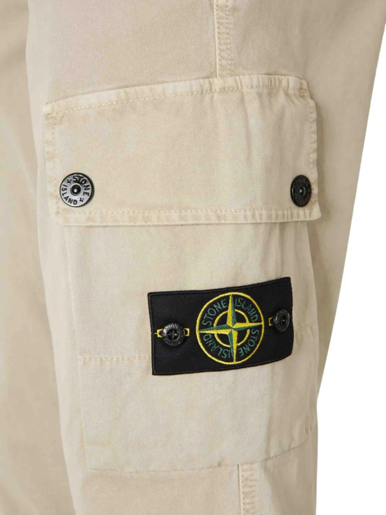 Зауженные брюки из твила Stone Island, нейтральный — фото 4