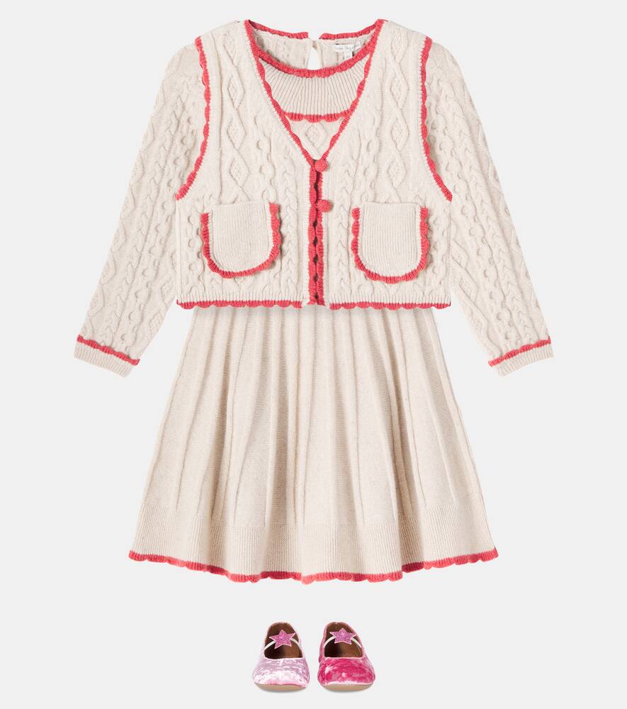 Синенна юбка из шерстяной смеси с вязкой Bebe Organic, Natural Knit Aw25 — фото 2