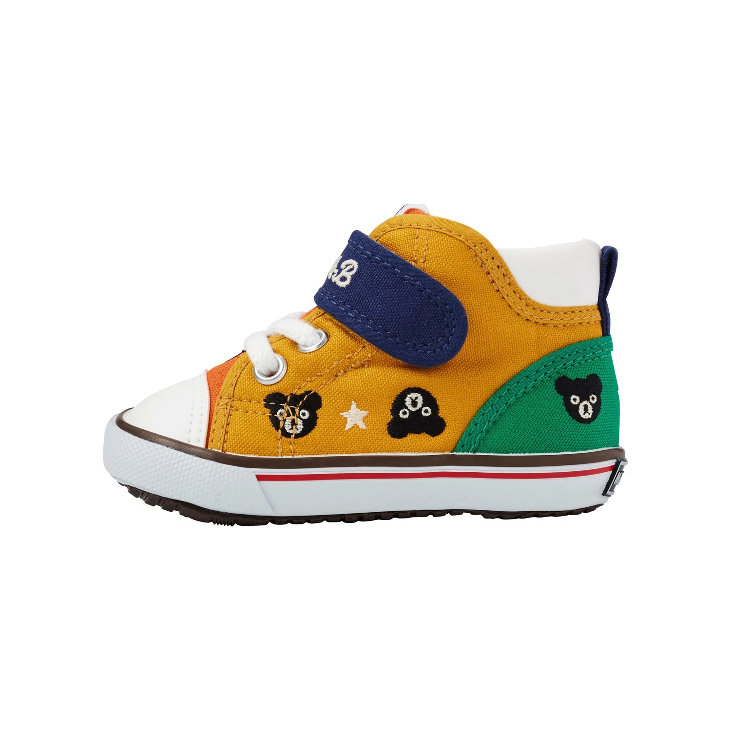 Кроссовки Anti Kick Low top для малышей, желтый, оранжевый, синий MIKI HOUSE, Yellow Orange Blue