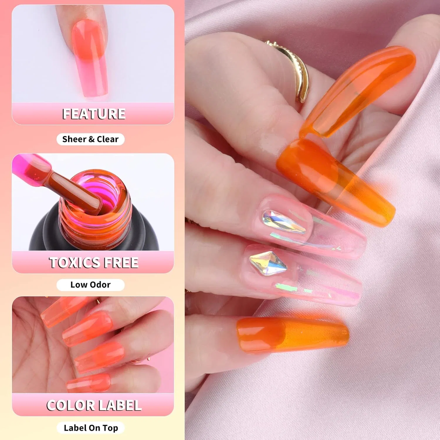 Набор Jelly Crystal UV Nail Polish Set: 12 цветов гель-лака Generisch — фото 4