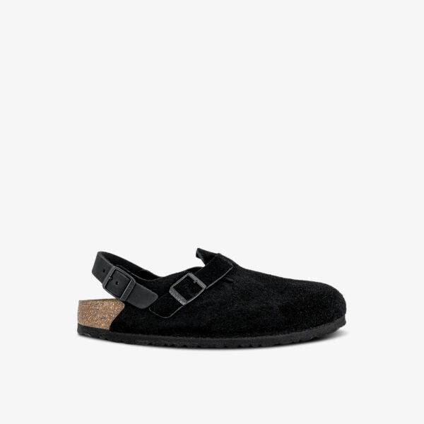 Замшевые туфли-сабо с тисненым логотипом Tokio Birkenstock, черный