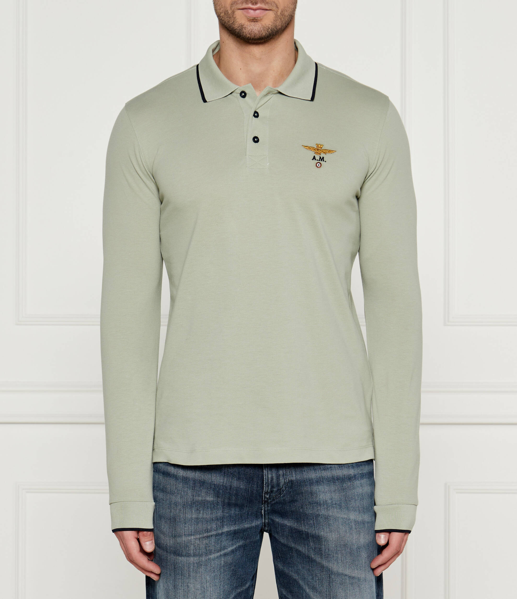 

Поло Aeronautica Militare Regular Fit, фисташковый