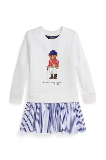 Платье детское из хлопка Polo Ralph Lauren, белый