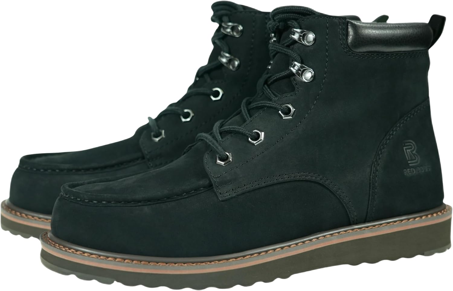 

Мужские ботинки на танкетке из цельной кожи 6 Комфортные туристические ботинки Redboss, черный