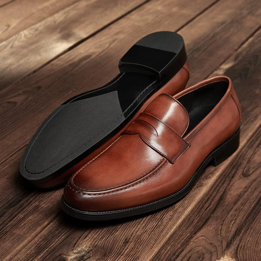 Туфли кожаные Loafers Wine Red Zentavi — фото 2