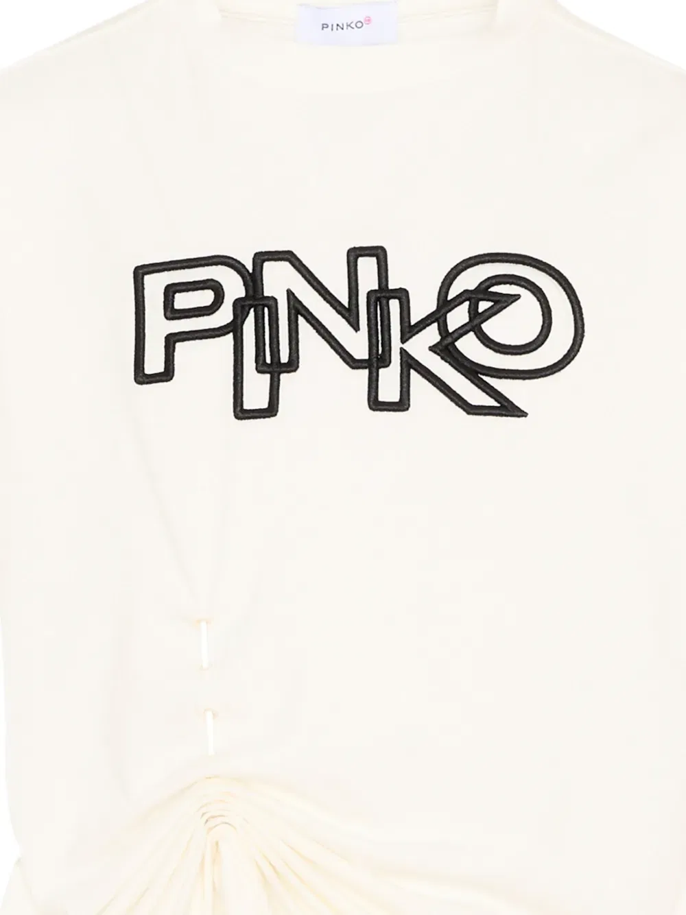 Футболка с коротким рукавом и логотипом Pinko Kids, нейтральный — фото 3