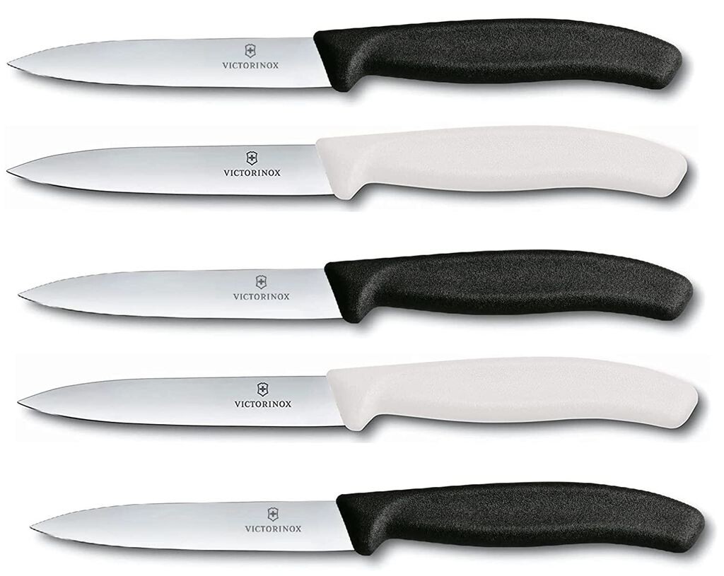 

Нож для овощей Victorinox, нож для томатов Swiss Classic 10 см (набор из 5 шт. черный/белый без черенка) Victorinox Swiss Army