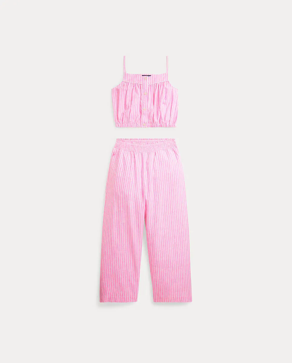 

Комплект из двух частей для девочки, состоящий из топа и брюк Polo Ralph Lauren, цвет Rosa