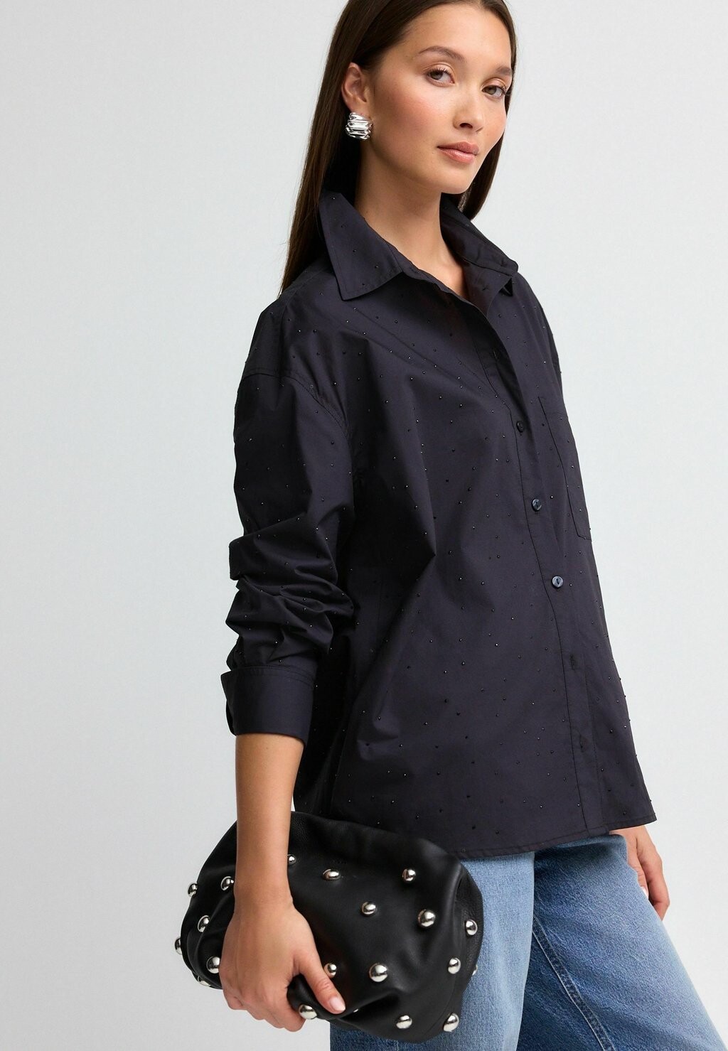 

Блузка на пуговицах OVERSIZED Next, черный