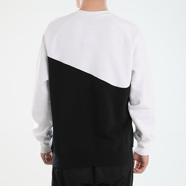 Толстовка Nike Sportswear Swoosh Casual Round Neck Pullover Sports Black White, белый — фото 4