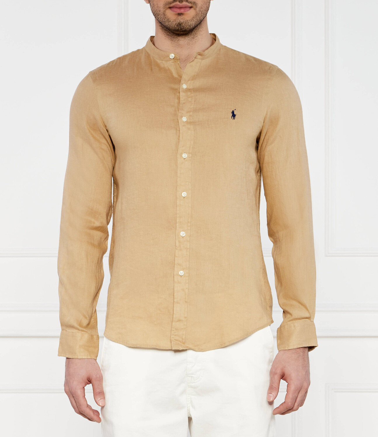 

Льняная рубашка POLO RALPH LAUREN Slim Fit, бежевый