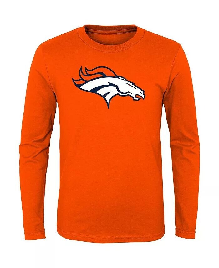 

Футболка с длинным рукавом с логотипом Big Boys Orange Denver Broncos Primary Outerstuff